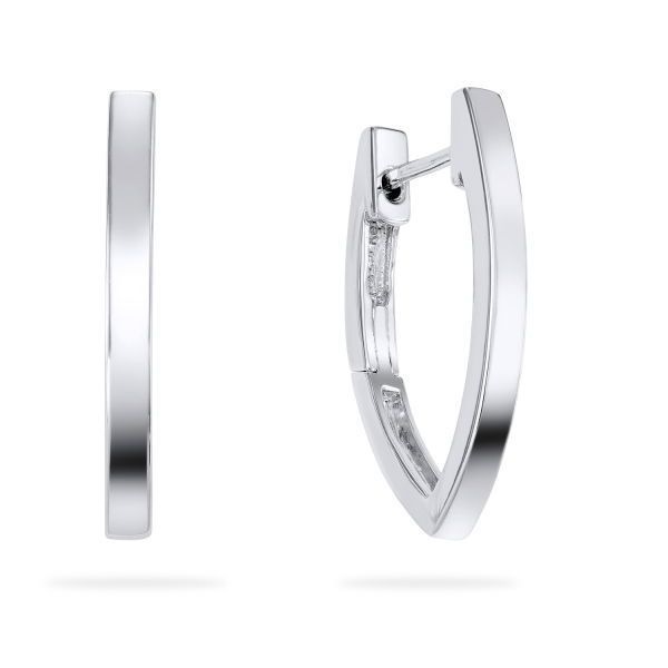 Klappcreolen Navette Style Silber 925 rhodiniert - Hochglanz