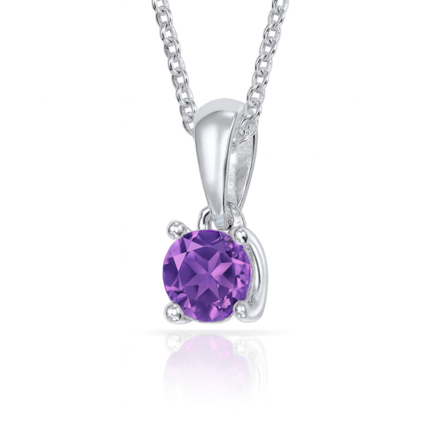 Anhänger Amethyst Silber 925 rhodiniert - 5mm