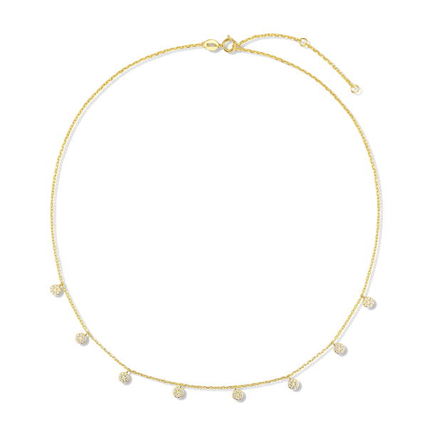 Collier Silber 925 mit 72 Zirkonia - vergoldet oder rhodiniert - 45cm