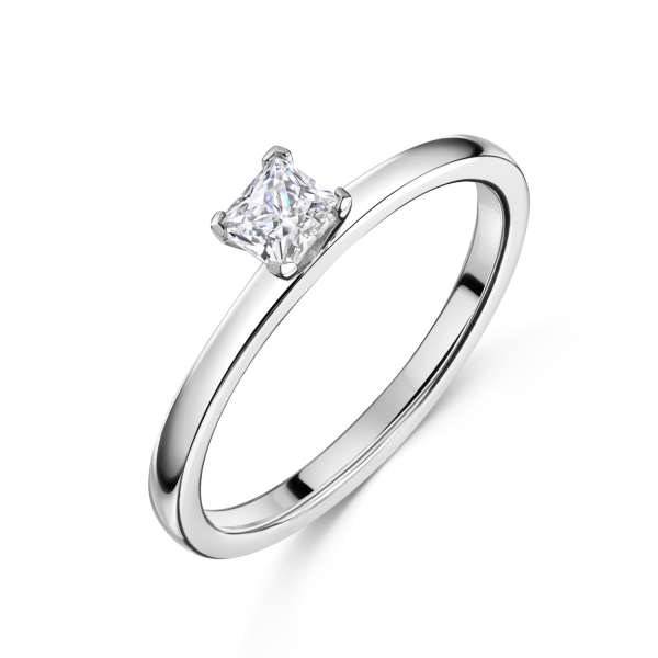 Damenring Silber 925 rhodiniert - Zirkonia 4x4mm