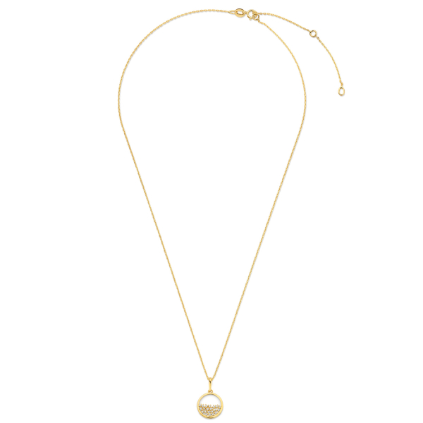 Collier mit Anhänger Reif Gold 585 - 21 Zirkonia - Bild 2