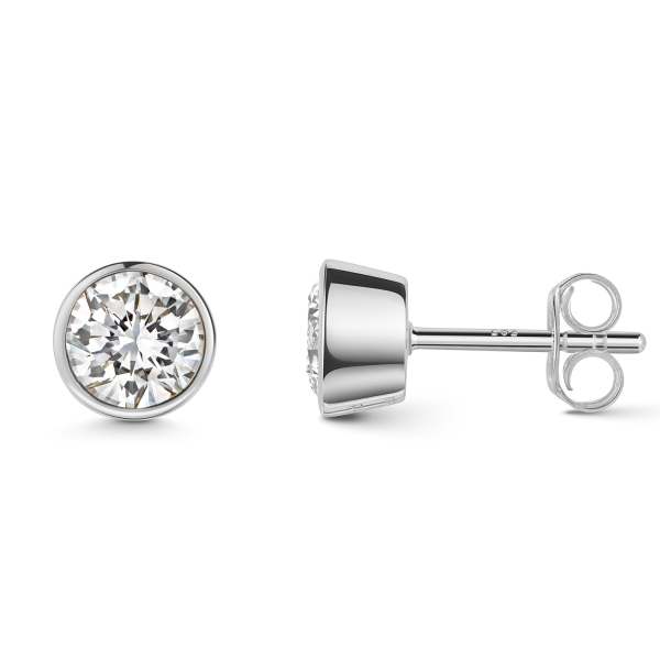 Lovebird Ohrstecker Weißgold 585 - Lab Grown Brillanten 1,00 ct - Zargenfassung