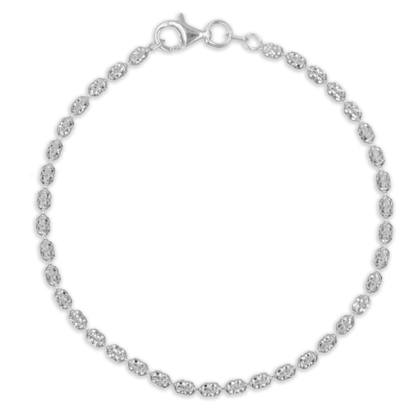 Kugelarmband oval Silber 925 - Diamantiert