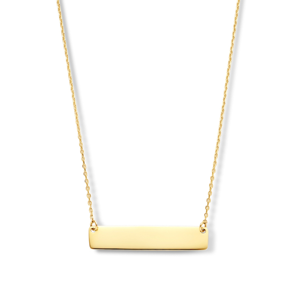 Collier mit Gravurplatte Gold 585 - Platte 25x5,2mm - Bild 2