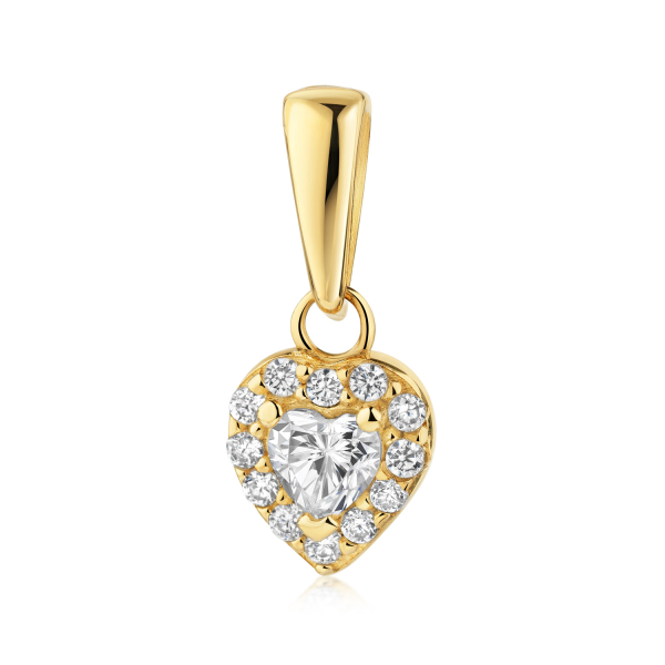 Anhänger Herz Gold 333 - 13 Zirkonia - Gesamthöhe 13mm