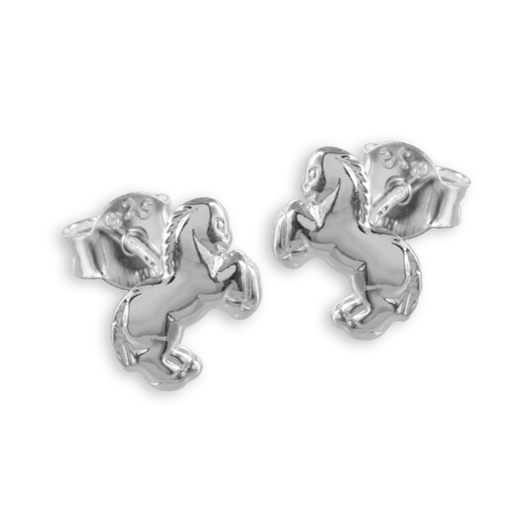 Ohrstecker Pferd Silber 925 - Hochglanz