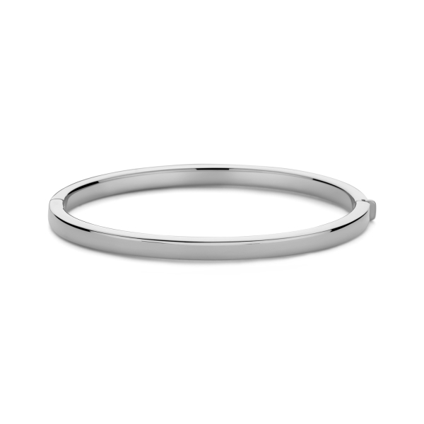 Armreif Silber 925 rhodiniert - 4mm breit - 45x55mm - Kantig