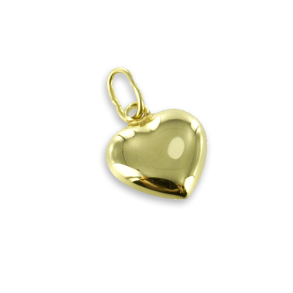 Anhänger Herz Gold 333 - Vollplastisch - Hochglanz - 11,5mm hoch