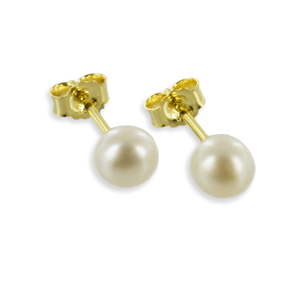 Ohrstecker Süßwasser-Zuchtperle Gold 333 - 5mm