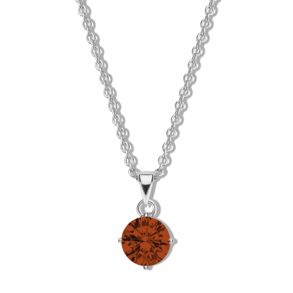 Collier mit Zirkonia rot Silber 925 rhodiniert - Ø 5mm - Ankerkette
