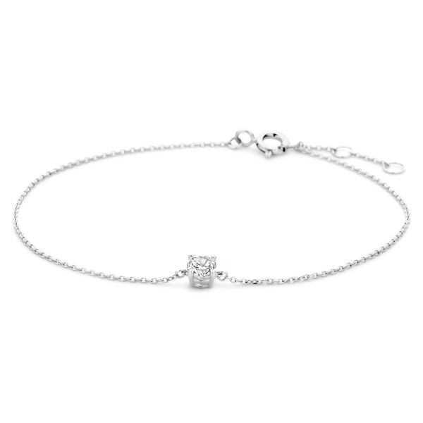 Armband Zirkonia 4mm Weißgold 585 - Ankerkette