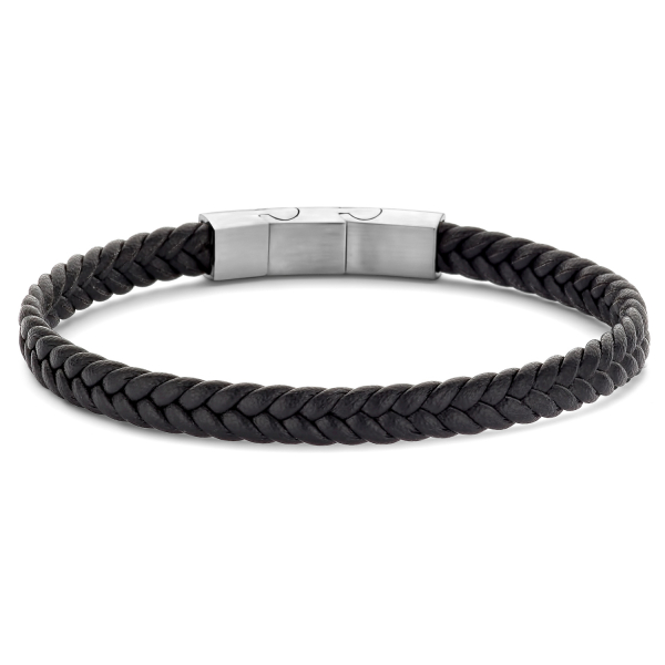 Frank 1967 Armband Echtleder Schwarz Edelstahl IPS - 6,5mm