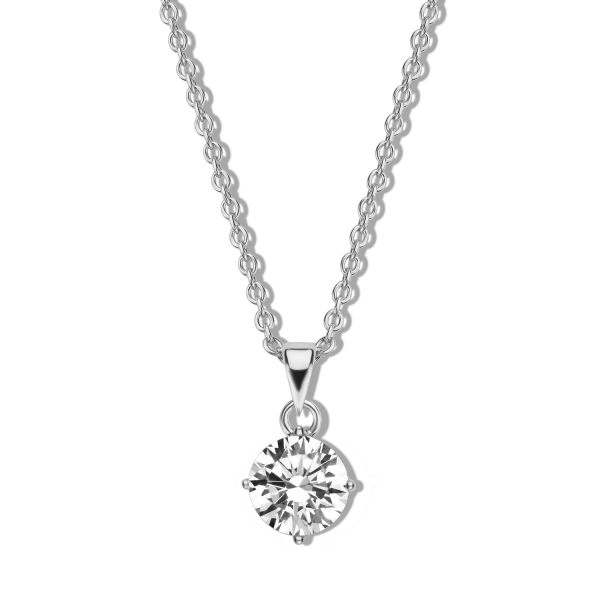 Collier mit Zirkonia weiß Silber 925 rhodiniert - Ø 5mm - Ankerkette