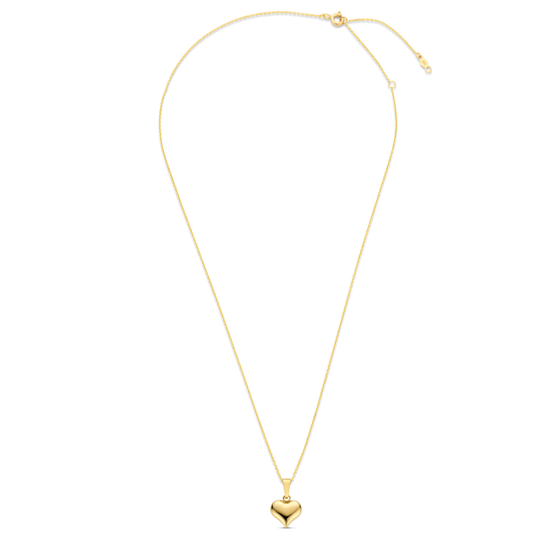 Collier Herzanhänger Hochglanz Gold 585 - Ankerkette 43cm mit Zwischenösen - Bild 2