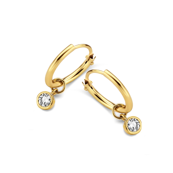 Creolen Gold 585 - 11mm - Zirkonia 3mm