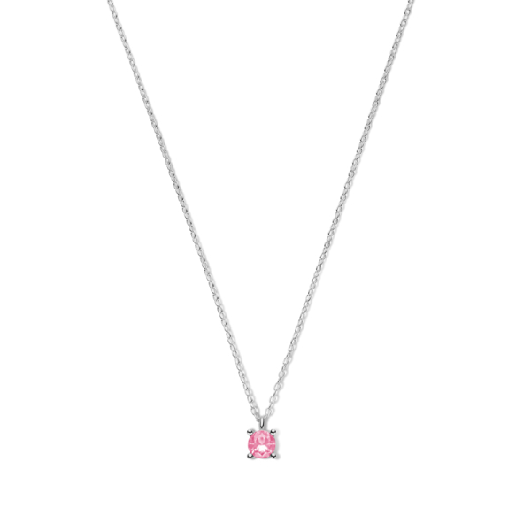 Collier mit Zirkonia pink Silber 925 rhodiniert - 40+5cm - Bild 2
