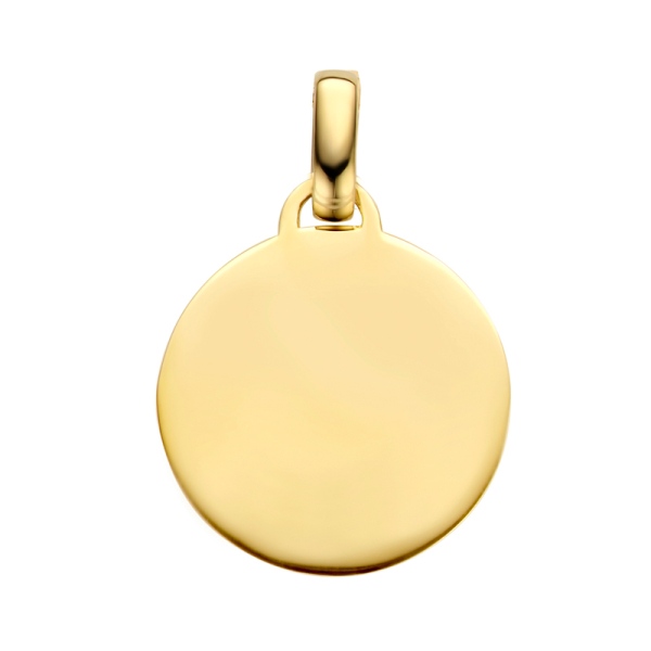 Anhänger Gravurplatte rund Gold 585 - Ø 14mm